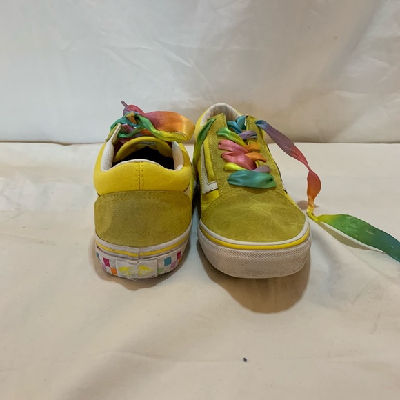 Vans Old Skool Checkerboard Rainbow Lace Sz 4.5 Juniors - Picture 4 of 13